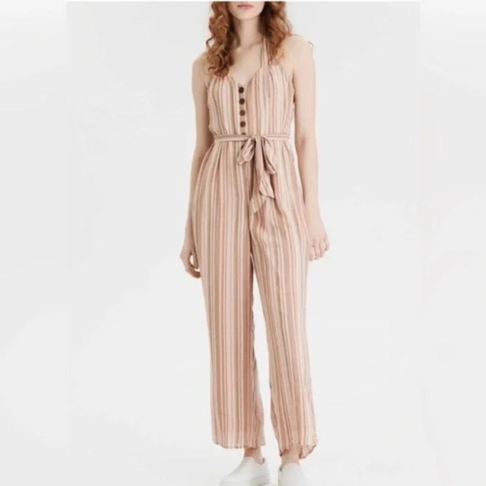 NWT American Eagle Striped Halter Jumpsuit
